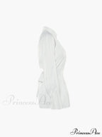 Cut Out Button Trendy Down Collar Shirt image 3