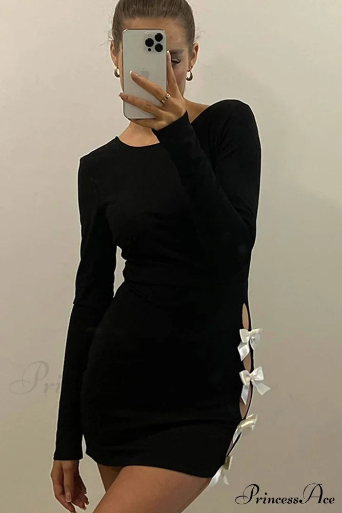 Cut Out Pack Hip Dress with Bow image 2