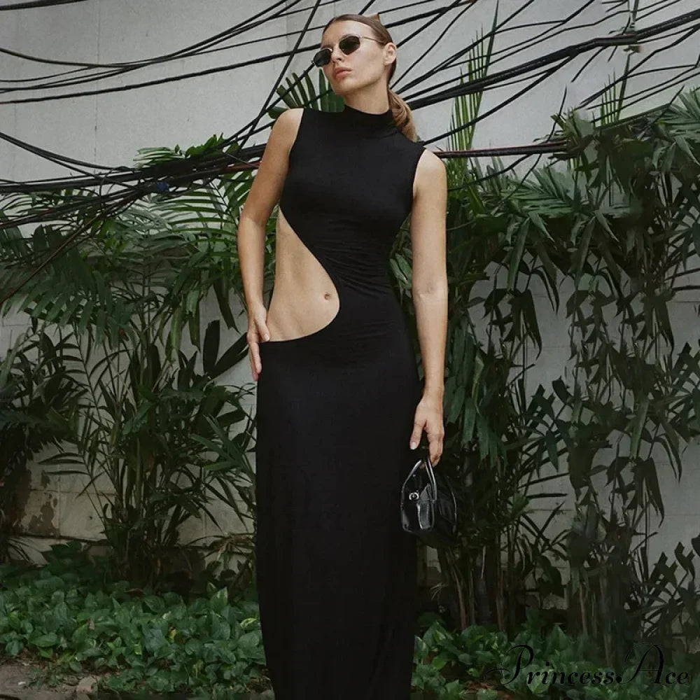 Cut Out Sleeveless Vestido Maxi Dress image 5