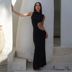 Cut Out Sleeveless Vestido Maxi Dress image 3
