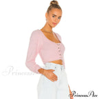 Cute Flower Cable Knit Bishop Classic Sleeve Crop Pullover Sweater - Yellow image 3