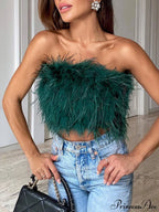 Cute Stylish Fuzzy Crop Top image 2