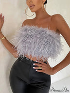 Cute Stylish Fuzzy Crop Top image 5
