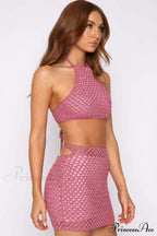 Cutout Crochet Top Charming + Skirt Set image 15