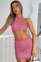 Cutout Crochet Top Charming + Skirt Set image 19