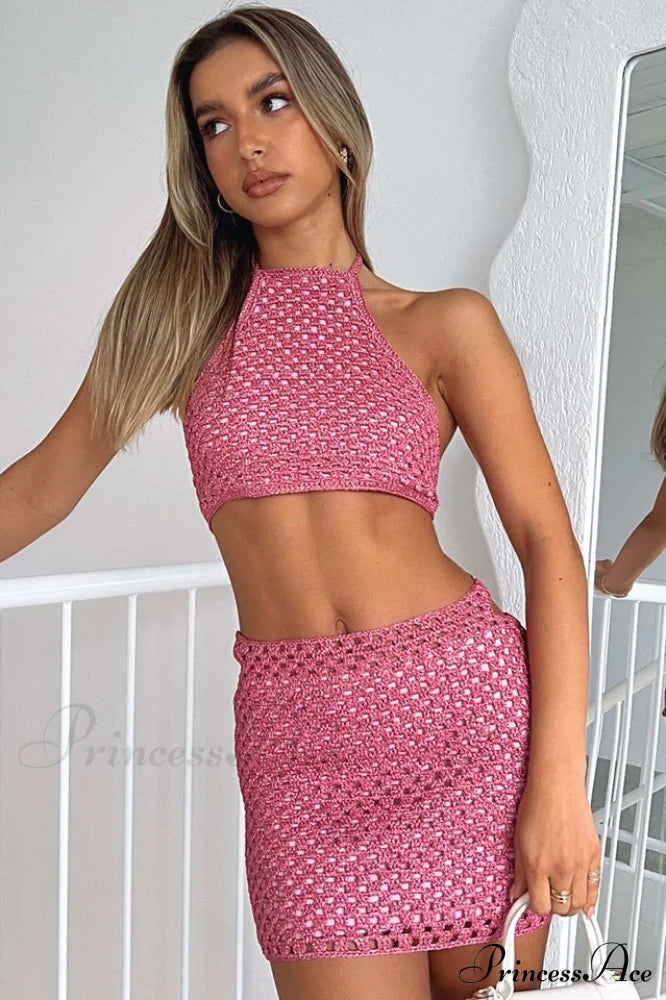 Cutout Crochet Top Charming + Skirt Set image 19