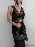 Cutout Lace Trim Trendy Stain Long Dress image 1