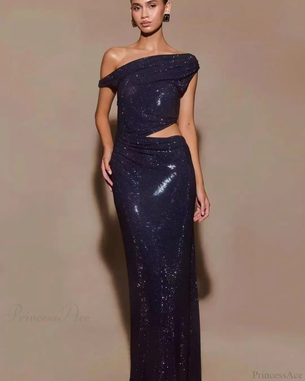 Cutout Rhinestone Halter Slit Prom Dress image 3