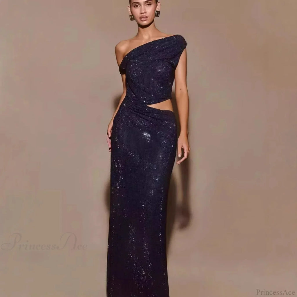 Cutout Rhinestone Halter Slit Prom Dress image 2