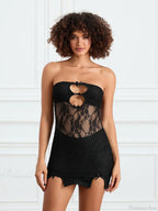 Cutout Sheer Lace Mini Dress image 7