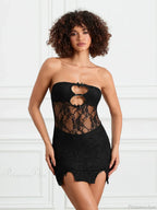 Cutout Sheer Lace Mini Dress image 3