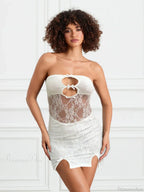 Cutout Sheer Lace Mini Dress image 2