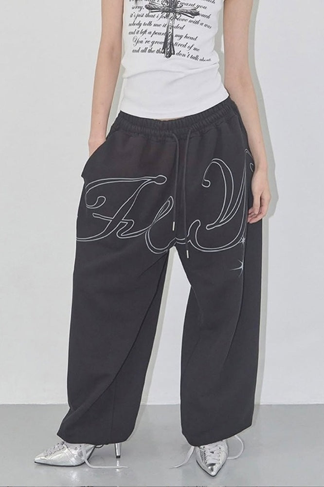 Vintage Hip-hop Letter Wing Casual Pants image 3