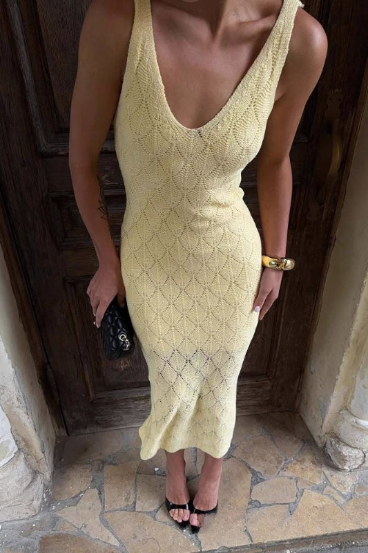 Knit Shell Hollow Out Maxi Dress image 4