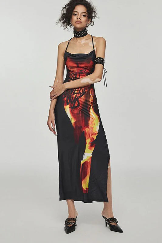 Flame Print Cami Maxi Dress image 5