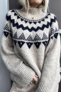 Vintage Loose Fit Jacquard Knit Sweater image 1