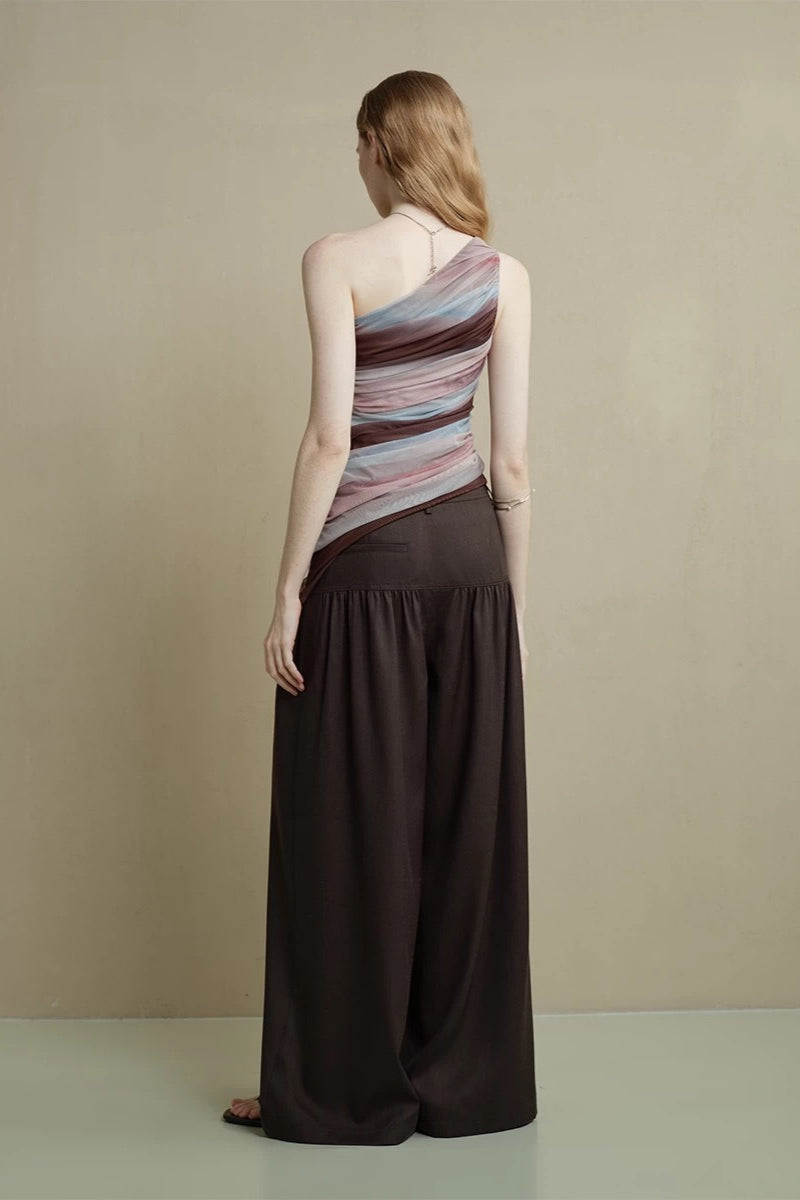 Vintage Soft Ruched Wide-Leg Pants image 2