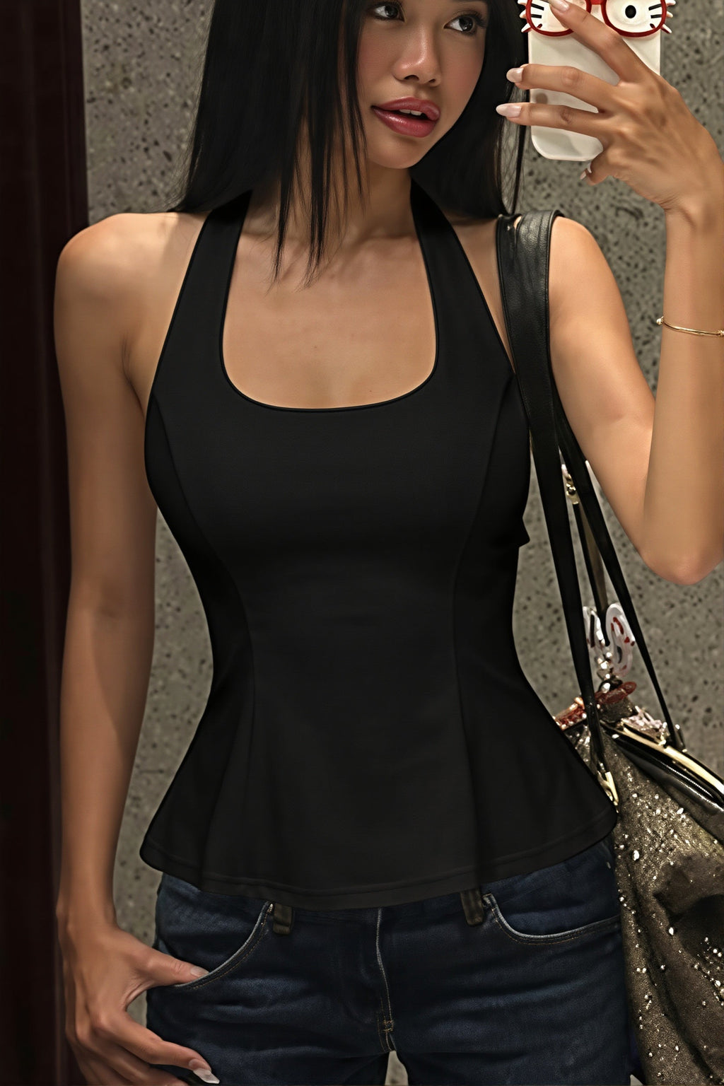 Slim Tie Back Sexy Halter Top image 7