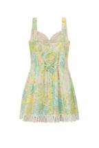Linen Lace Trim Floral Mini Boho Dress image 6