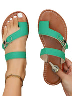 Giselle Toe-Loop Sandals detail view styled for Avrienne