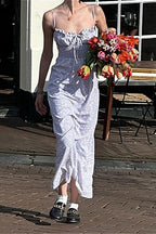 Ruffle Spaghetti Strap Maxi Floral Dress image 2