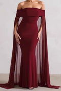 Strapless Cape Long Formal Dress image 3