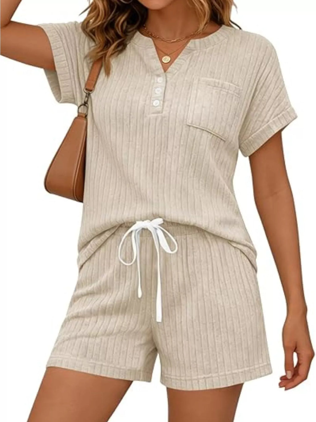 Bettina Short Set detail view styled for Avrienne