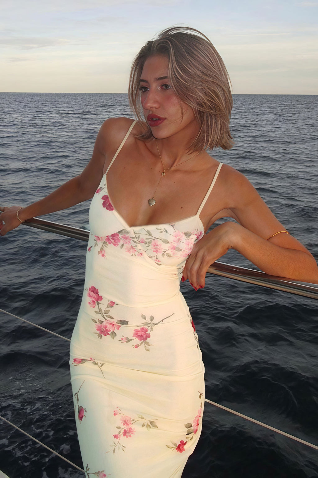 Sexy Print V-Neck Spaghetti Strap Backless Maxi Dress image 4