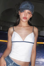 Chic Minimal White Crop Cami Top image 4