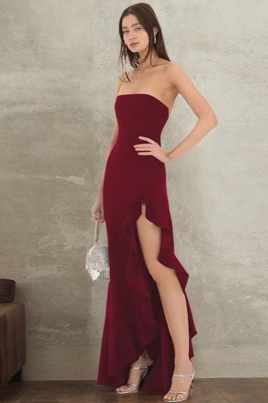 Ruffled Bustier Side Slit Formal Dress image 5