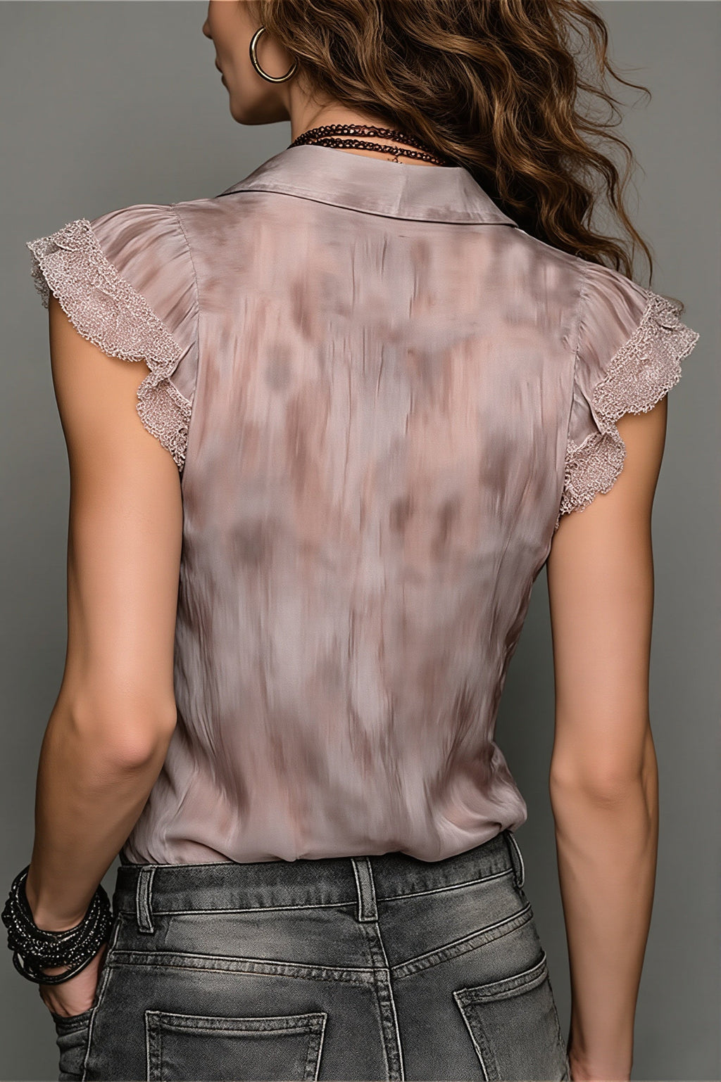 Light Mercerized Floral Lace Blouse image 5