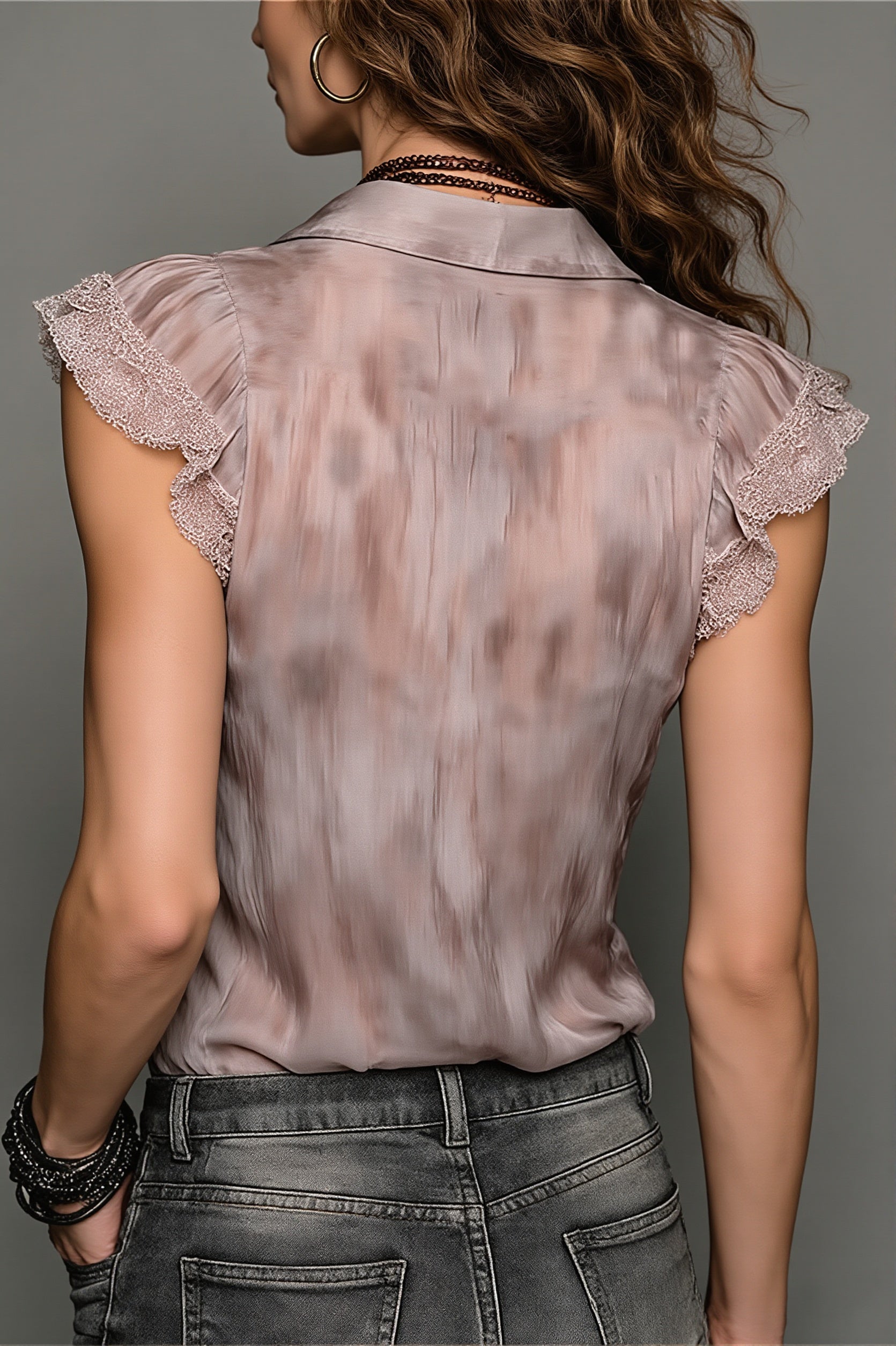 Light Mercerized Floral Lace Blouse image 5
