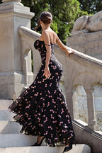 Floral Print Spaghetti Strap Split Mermaid Maxi Dress image 4