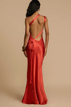 Satin One Shoulder Bodycon Formal Dress image 14