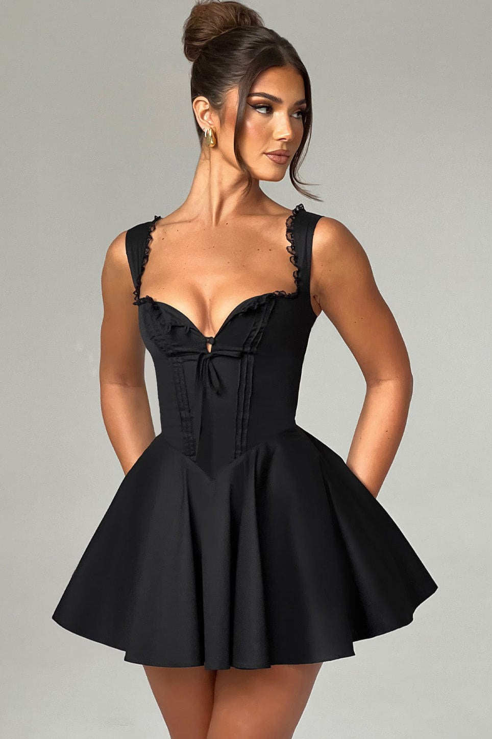 Lace Spliced Backless Mini dress image 3