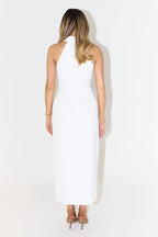 Simple Slit Lapel Sleeveless Midi Dress image 9