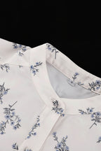 Puff Sleeve High Neck Ruffle Floral Two Piece Set image 7