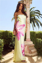 Strapless Backless Maxi Floral Dress image 4
