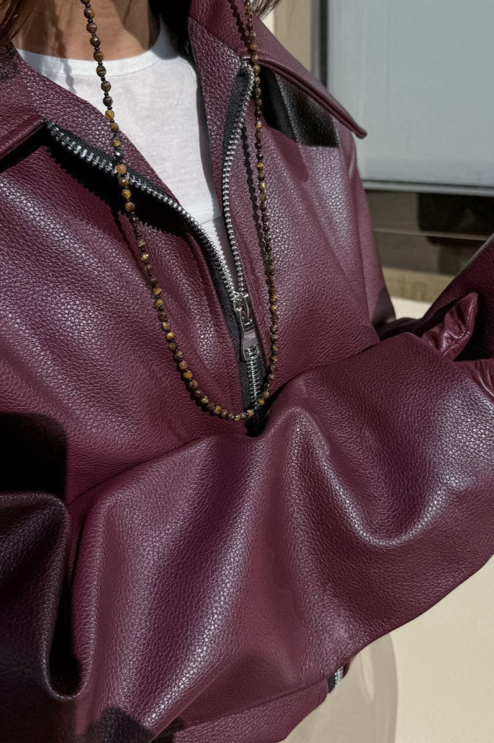 Stylish Matte PU Moto Jacket image 7