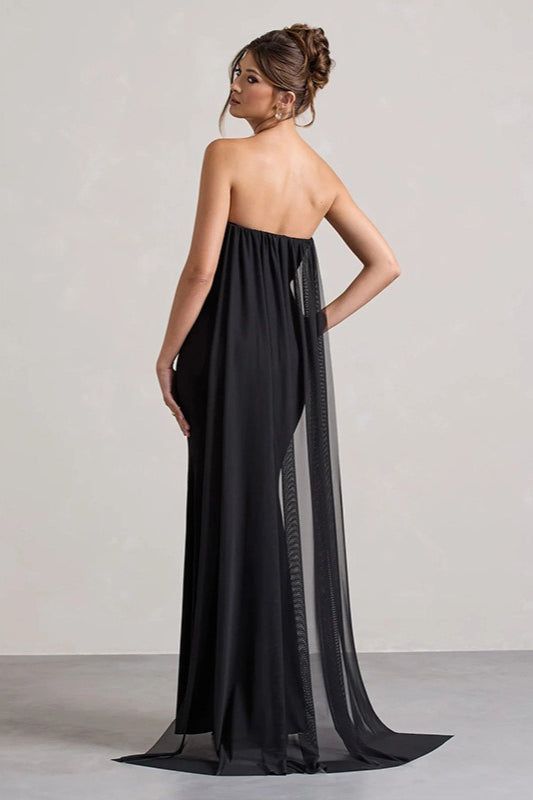 Strapless Floral Tie Maxi Dress image 10