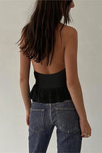 Hollow Out Backless Halter Top image 4