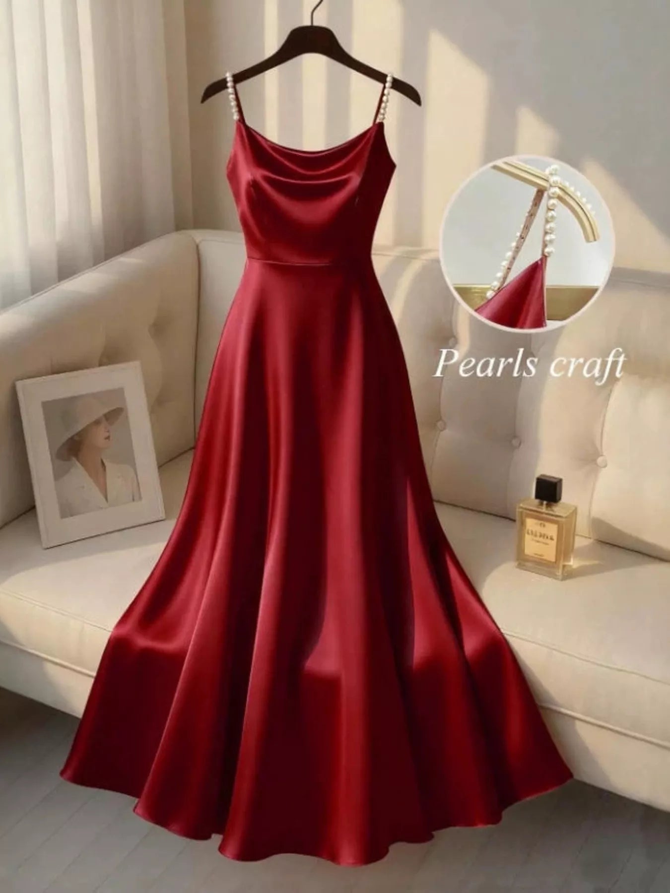 Valeria Satin Dress detail view styled for Avrienne