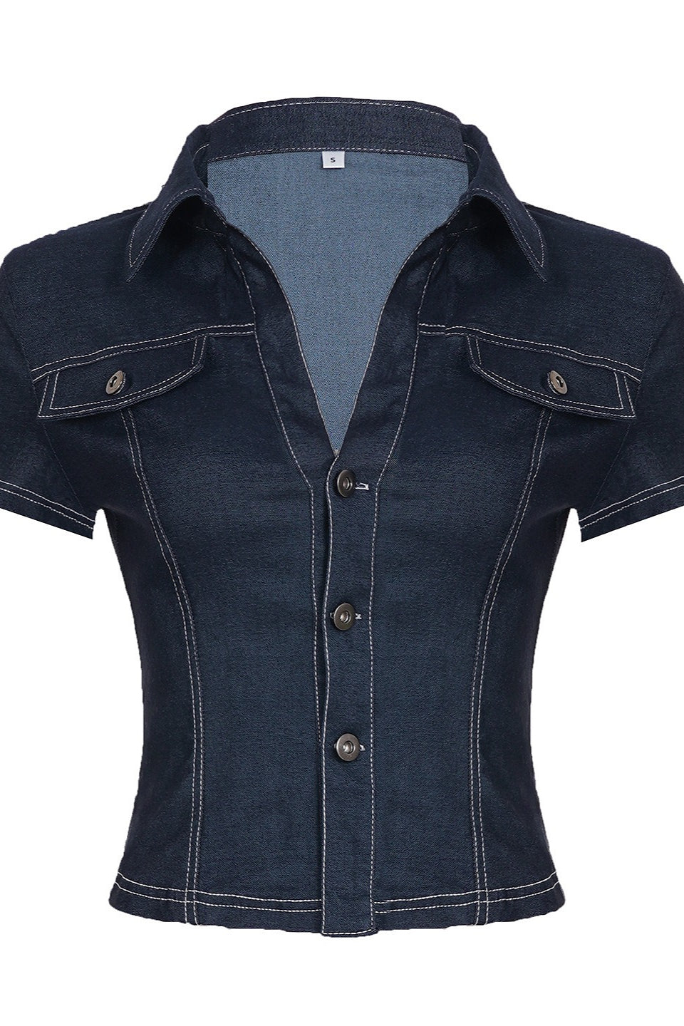 Street Hot Denim Cropped Blouse image 4