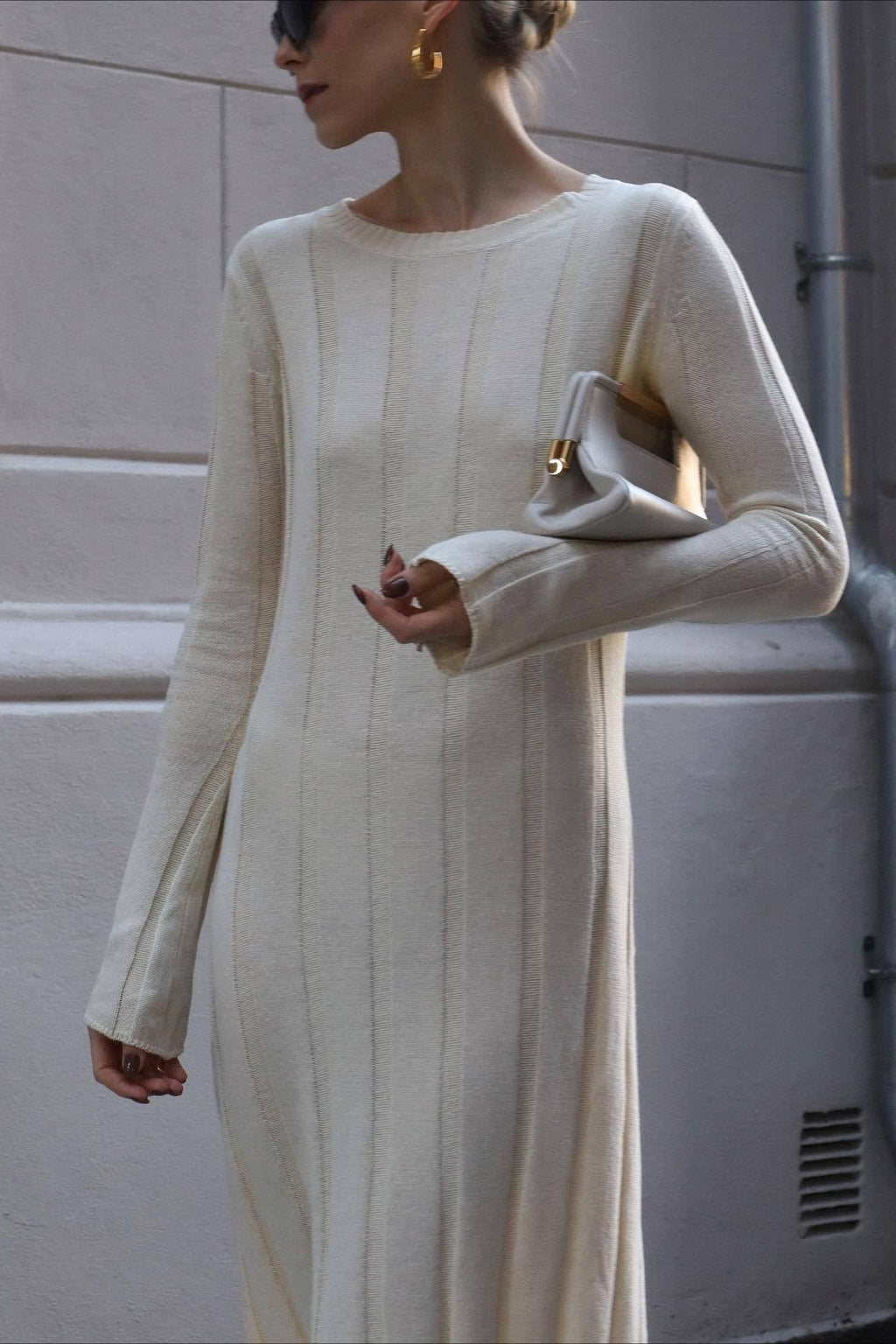 Solid A Line Maxi Sweater Dress image 3