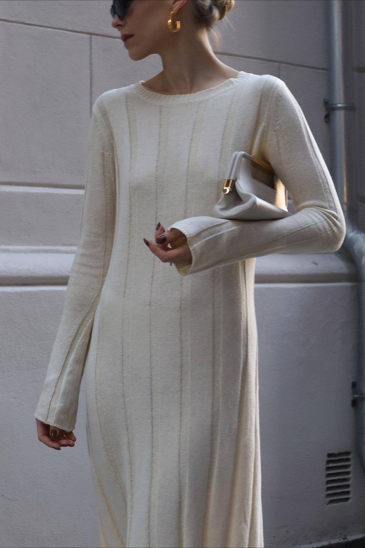Solid A Line Maxi Sweater Dress image 3