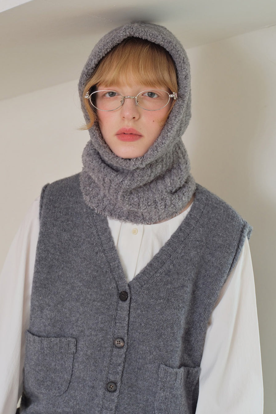Solid Color Wool Blend Balaclava One-Piece Warm Knitted Hat image 10