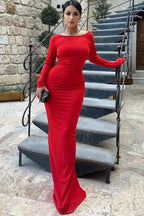 Long Sleeve Backless Bodycon Formal Dress image 3