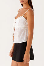 Lace Trim Open Front Cami Top image 3