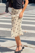 High Waist Polka Dot A-line Midi Skirt image 1