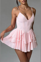 Spaghetti Strap Ruffle Party Dress image 4